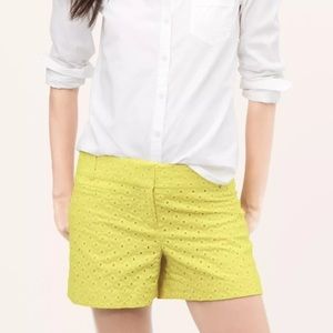 Loft Citron Yellow Eyelet Riviera Shorts
